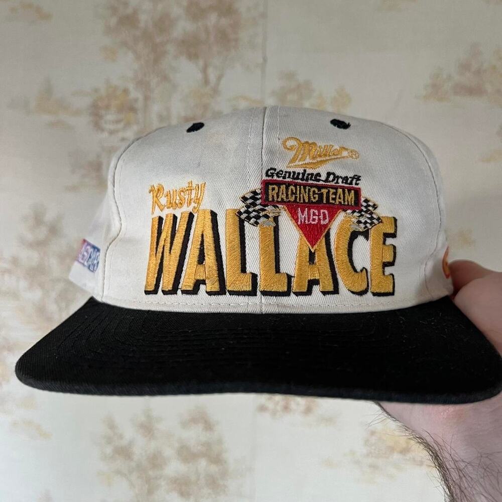 Vintage 90s Rusty Wallace NASCAR Hat | Miller Genuine Draft Snapback | OSFA